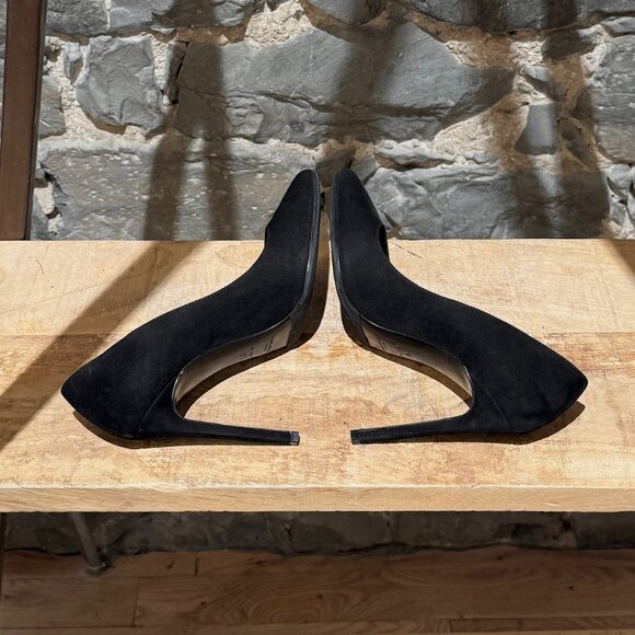 Saint Laurent Black Suede Paris 100 Pumps - Picture 8 of 11